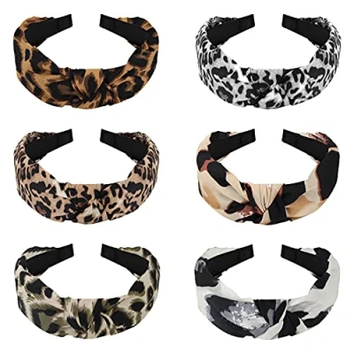 Abbildung von Belle Vous Haarband 6er Pack Leopardenmuster Haarbänder Breites Oberteil 6 Designs, 1 tlg.,