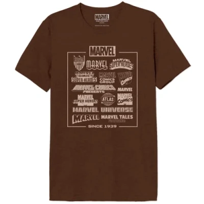 Abbildung von Marvel Herren Meiamgmts011 T Shirt, Braun Melange, M
