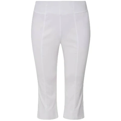 Abbildung von Ulla Popken Damen Bengalin Capri Hosen, Schneeweiß, 38W / 32L EU