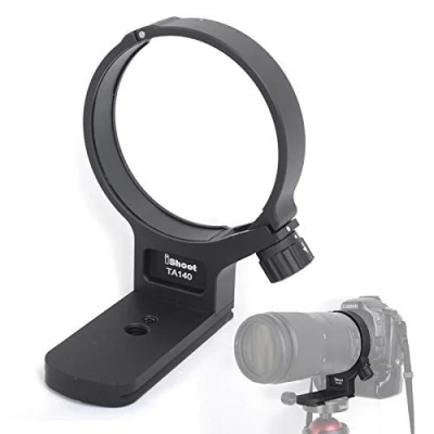 Abbildung von iShoot Stativring Stativschelle Objektiv Montage Stativ Stützring kompatibel mit Tamron 100 400mm f/4.5 6.3 Di VC USD (A035), Halterungsring ist Arca Swiss Fit Schnellwechselplatte Kameraplatte