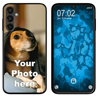 Abbildung von PhoneNatic personalisierte Handyhülle für Galaxy A15 Custom Case in schwarz zum selbst gestalten mit eigenem Foto Bild Text individuell