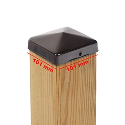 Abbildung von 5x PFOSTENKAPPE PYRAMIDE STAHL SCHWARZ PULVERBESCHICHTET 101 x MM