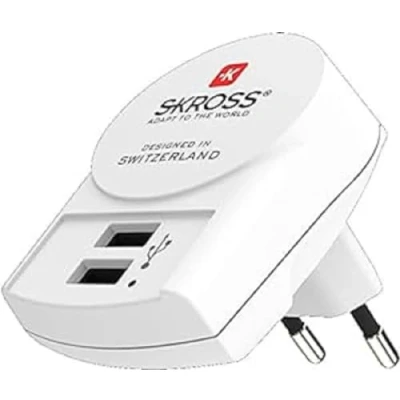 Abbildung von Skross 1.302420 E USB Ladegerät Steckdose Ausgangsstrom (max.) 2.4A 2 x