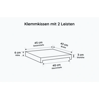 Abbildung von Lycce Bankauflage Bankkissen Klemmkissen Sitzkissen mit 2 Leisten, 40cm Klemmtiefe, (1 St), verrutscht nicht, Klemmfunktion, versch. Farben