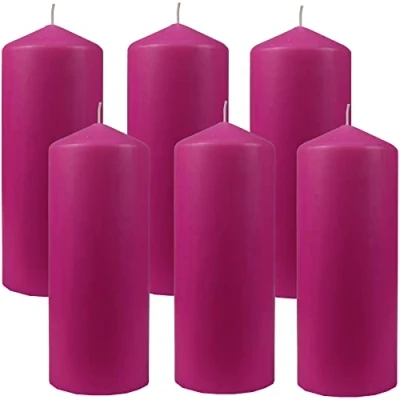 Abbildung von HS Candle Stumpenkerze Dekokerze (6 tlg), Wachskerzen Ø6cm x 17cm Kerze in vielen Farben