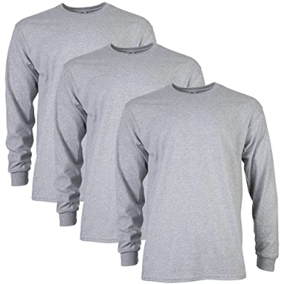 Abbildung von Gildan Unisex Langärmliges T shirt aus Ultra baumwolle, Stil G2400 Shirt, Sport Grey (10er pack), XL