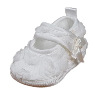 Abbildung von Festliche Taufschuhe Babyschuhe Ballerinas Muster Rosen Creme Ivory Modell 4532 198 (17(3 6 M.))