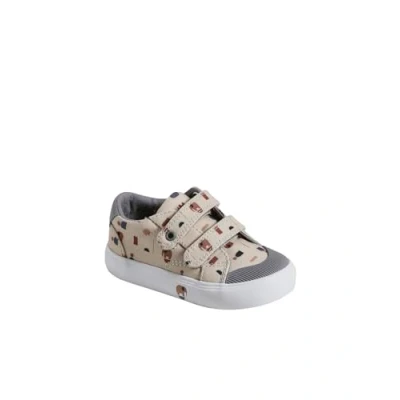 Abbildung von Vertbaudet Baby Stoffsneakers mit Klettriemchen beige Bedruckt 23