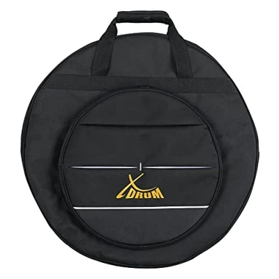 Abbildung von XDrum 22&quot; Beckentasche Robuster Cymbalbag für Becken bis Größe Gepolsterte Abtrenner 5 14&quot; Außentasche Splashes und Hi Hats Tragegriff Rucksackgurte Schwarz