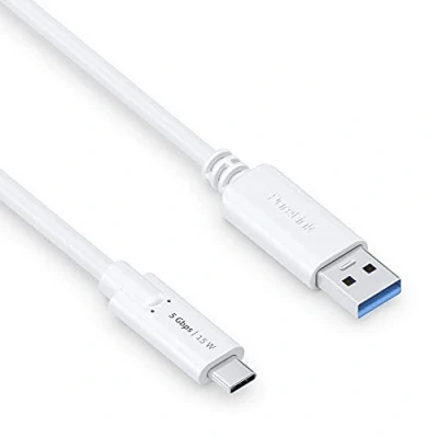 Abbildung von PureLink USB C auf A Kabel, 3.1 Gen 1 mit 5 GB/s Datenübertragung, weiß, 1,00m