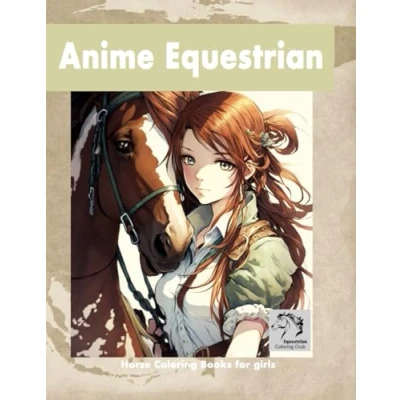 Abbildung von Anime Equestrian, Horse coloring book: Manga book for Teens, children and adults.