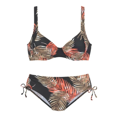 Abbildung von Lascana Bikini, Damen, Größe: 36xDD, Schwarz bedruckt