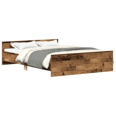 Abbildung von vidaXL Bettgestell ohne Matratze Altholz Optik 200x200cm Holzwerkstoff
