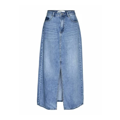 Abbildung von Vero Moda Vmhart Langer Alinienrock, Damen, Größe: Medium, Medium blue denim