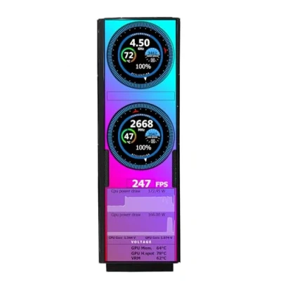Abbildung von VSDISPLAY Y60 PC Gehäuse Monitor, 12,6 Zoll 1920X515 NV126B5M N41 IPS eDP LCD Bildschirm, mit 2 Mini HDMI Videoanschluss