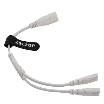 Abbildung von ZBLZGP IEC320 C8 auf 2x C7 Y Splitter AC Stromkabel,IEC Abbildung 8 männlich 2 weiblich Power Kabel,1 in Out Stromkabel,für PS4 Lampen LCD Monitore Lautsprecher (C8 C7,Weiß)