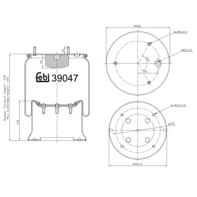 Abbildung von FEBI BILSTEIN 39047 Federbalg, Luftfederung MERCEDES BENZ: LK/LN2