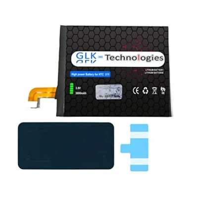 Abbildung von High Power Ersatzakku kompatibel mit HTC U11 GLK Technologies Battery accu 3000 mAh Akku inkl. 2X Klebebandsätze