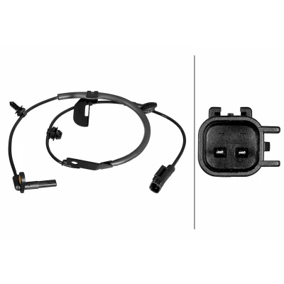Abbildung von HELLA 6PU 358 217 601 ABS Sensor mit Klammer Hallsensor 2 870 JEEP: Compass, Patriot, DODGE: Caliber Schrägheck