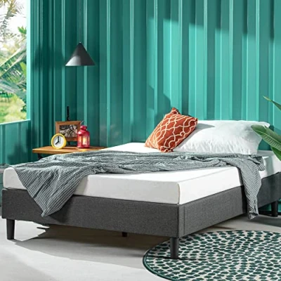 Abbildung von ZINUS Polsterbett Curtis mit Lattenrost Grau Plattformbett (1 tlg., Bett), Kein Boxspring erforderlich, Quietschfest, Einfache Montage