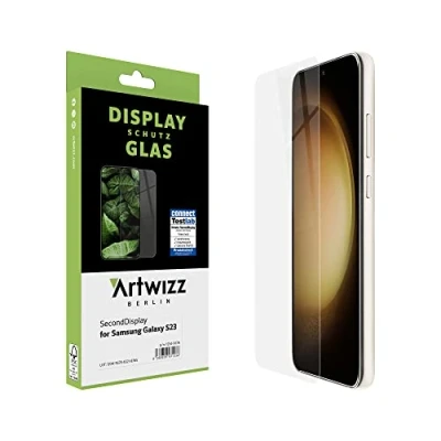 Abbildung von Artwizz SecondDisplay Schutzglas kompatibel mit Galaxy S23 HD Displayschutz aus Sicherheitsglas, 9H Härtegrad, Hüllenfreundlich