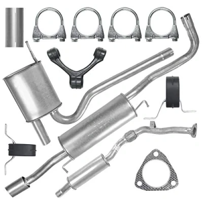 Abbildung von Schalldämpferset Kollektorrohr Auspuff Endtopf Mitteltopf+ Montagesatz für VW Passat B5 FL 1.6i