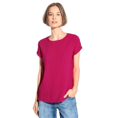 Abbildung von Cecil Struktur Bluse, Damen, Größe: Large, Pink