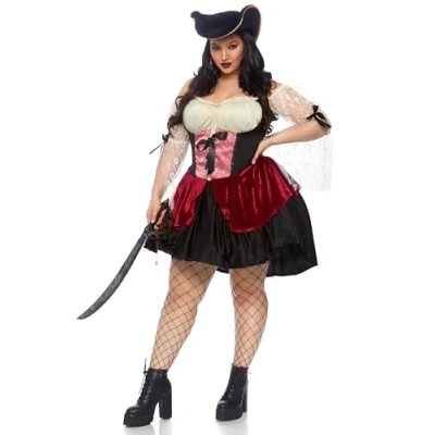 Abbildung von Leg Avenue Damen Wicked Wench + Kostüme, Black, 3X 4X