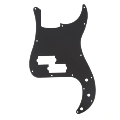 Abbildung von Musiclily 13 Löcher Precision Bass Pickguard P Schlagbrett für 4 Saiter Fender American/Mexican Standard Bass,1 lagig Mattschwarz