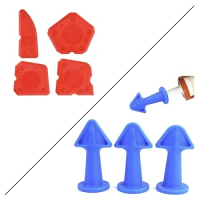 Abbildung von NEU KEYU® Silikon Abzieher und Silikonspritzen Silikonabzieher Silikonglätter Fugenglätter Aufsatz Kartuschenpistole flüssiges transparent Fugendüse (Abzieher Düsen Set)