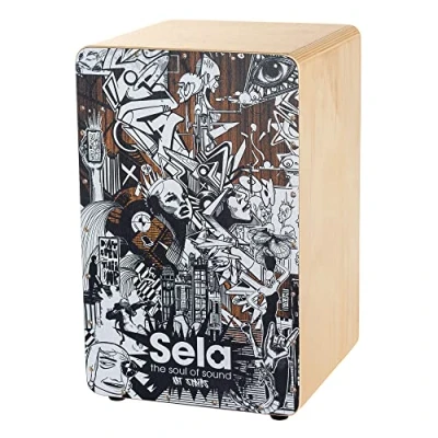 Abbildung von Sela Art Series Cajon Sketch Design mit Snare System und Clap Corners
