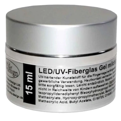 Abbildung von World of Nails Design Premium LED/UV Gel Fiberglas milchig rosa dickviskose milky rosé 15 ml natürlich glänzend 1 Phasen