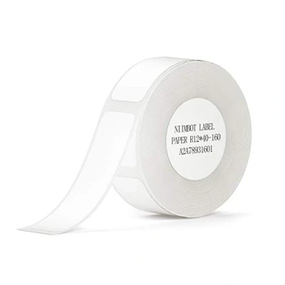 Abbildung von NIIMBOT Thermo Etikettenpapier 0.47&quot;x1.57&quot; Weiße Aufkleber Wasserdicht Reißfest Ersatz für D11/D110/D101/H1S160 Etiketten/Rolle (12x40mm)