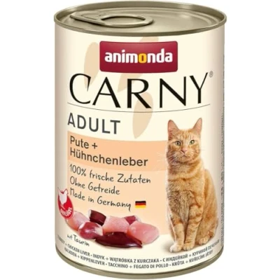 Abbildung von Carny Katzen Nassfutter Pute + Hühnchenleber (6 x 400g), von animonda ohne Getreide und Zucker, mit frischen fleischlichen Zutaten