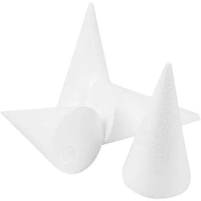 Abbildung von Creativ 54360 Styroporkegel, 15 cm, 25 Stück, Weiß