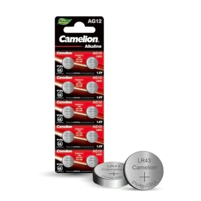 Abbildung von 10 Camelion AG12 / LR43 /186 386 Knopfzelle Alkaline Alkali Batterie, er Pack, Lange Haltbarkeit (Haltbarkeitsdatum markiert)