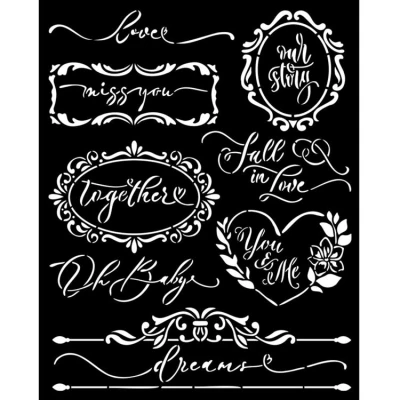 Abbildung von Stamperia KSTD154 20 x 25 cm Dicke Schablone Romance Forever Plates, Cremefarben