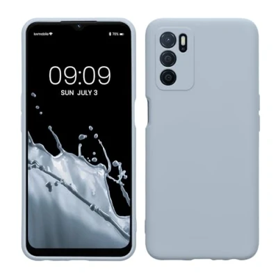 Abbildung von kwmobile Slim Case kompatibel mit Oppo A16 / A16s A54s Hülle Handyhülle aus Silikon in Hellblau matt