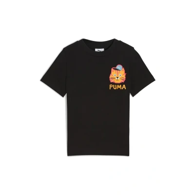 Abbildung von Puma Moody Cat Graphic T Shirt I Kinder Mit Print Black Größe: 3 4Y