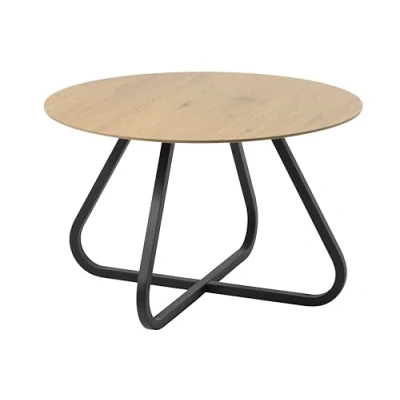 Abbildung von FJORDFORM Esstisch Melamin, Schwarze Metallbeine, Ø120cm Dining Table, Engineered Wood, Eiche Natur, One Size