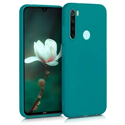 Abbildung von kwmobile Hülle kompatibel mit Xiaomi Redmi Note 8 (2019/2021) weiches TPU Silikon Case Cover geeignet für kabelloses Laden Petrol matt