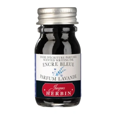 Abbildung von J.Herbin 13710ST Tintenflakon, parfümiert, &#039;&#039;Les subtiles&#039;&#039;, ideal für Schreibfeder und Roller, 10 ml, 1 Stück, Blau mit lavendem Duft