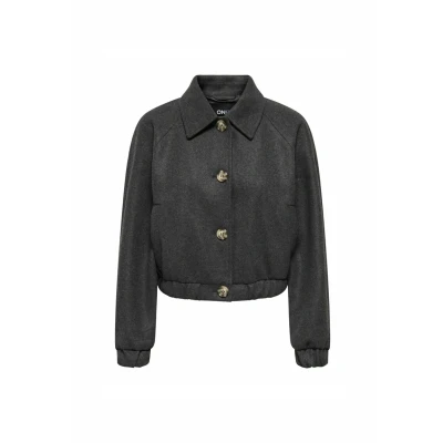 Abbildung von ONLY Damen ONLNANCY Life Collar Jacket CC OTW Kurzmantel, Dark Grey Melange, XS