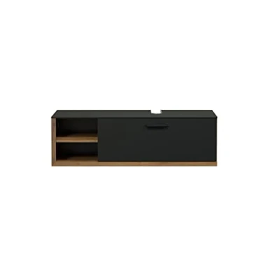 Abbildung von trendteam smart living Waschbeckenunterschrank Unterschrank Badezimmer Synnax Aufbaumaß (BxHxT) 120 x 36 45 cm Farbe Anthrazit mit Coast Evoke Eiche 213433184