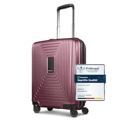 Abbildung von REDOLZ Hartschalen Handgepäck Koffer Kleiner Trolley 40 x 23 55 cm mit Dehnfalte erweiterbar um 5 aus hochwertigem, leichtem Polypropylen Material Ultra leicht nur 2,9 kg (Essentials 14)