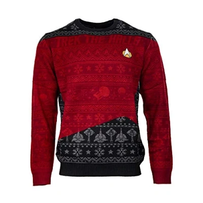 Abbildung von Numskull Unisex Star Trek The Halls Offizieller Strick, klein hässliche Neuheit Weihnachtspullover Geschenk, S