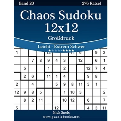 Abbildung von Chaos Sudoku 12x12 Großdruck Leicht bis Extrem Schwer Band 20 276 Rätsel