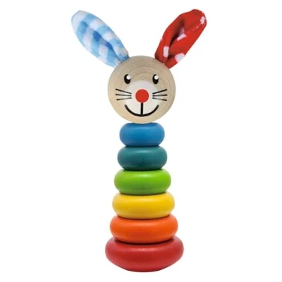 Abbildung von Eichhorn Steckspielzeug Kleinkindwelt Steckfigur 6 Ringe mit Steckkopf, Motiv Hase 100017019