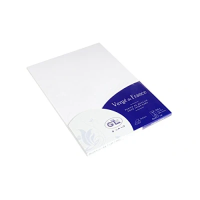 Abbildung von G.Lalo 41050L Papier Vergé de France (210g, DIN A4, 21 x 29,7 cm, 25 Blatt) extra weiß