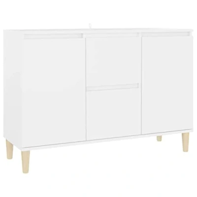 Abbildung von vidaXL Sideboard 2 Schubladen Türen Kommode Anrichte Schrank Mehrzweckschrank Beistellschrank Standschrank Weiß 101x35x70cm Holzwerkstoff